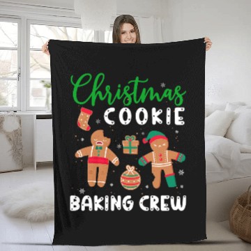 Discover Christmas Quote Christmas Cookie Baking Crew Fleece Blankets