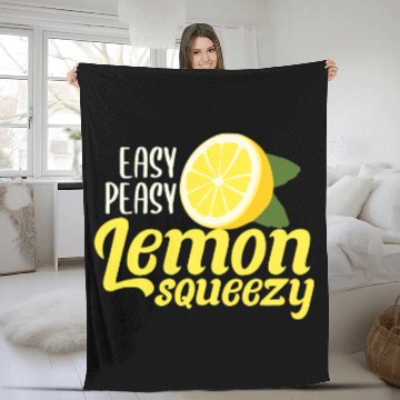 Discover Easy Peasy Lemon Squeezy Funny Lemon Summer Lemonade 1 Fleece Blankets