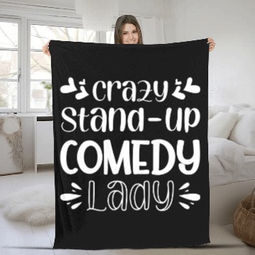 Discover crazys StandUp Comedy Lady Fleece Blankets