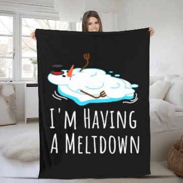 Discover Im Having A Meltdown Snowman Drawing For Women Funny Winter Fleece Blankets