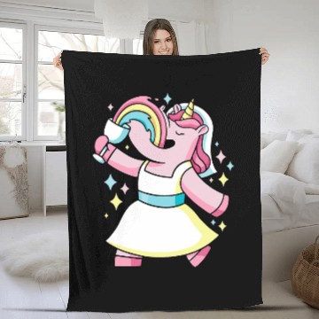 Discover Unicorns Alcohol Drinking Unicorns for Wedding for Bride Fleece Blankets