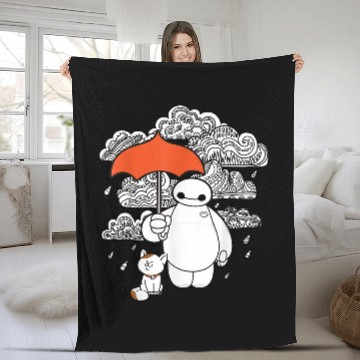 Discover Disney Big Hero 6 Baymax Patterned Rain Clouds Portrait Zip Fleece Blankets