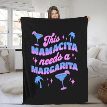 Discover This Mamacita Needs A Margarita Cinco de Mayo Spring Break Fleece Blankets