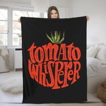 Discover Tomato Whisperer Gardener Vegetable Drawing Fleece Blankets