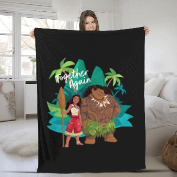 Discover Disney Moana 2 Moana and Maui Together Again Baseball Tees Fleece Blankets