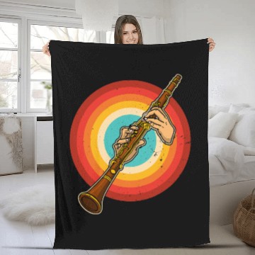 Discover Clarinet Lover Instrument Clarinetist Musicians Orchestra 4 Fleece Blankets