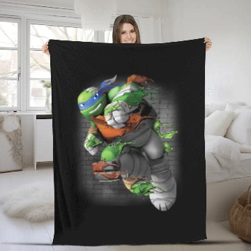 Discover KV9 Turtle Teenage Mutant Ninja Turtles Leonardo Liquid Green Fleece Blankets