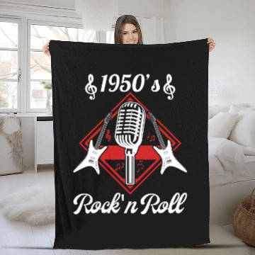 Discover Rockabilly 50s Rock and Roll Music Fleece Blankets