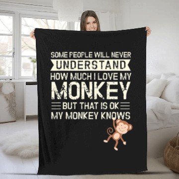 Discover Monkey I My Monkey Knows I Chimpanzee Children Monkeys Fleece Blankets
