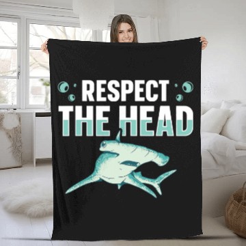 Discover Ocean Shark Respect the head Design for a Hammerhead Shark Lover Fleece Blankets