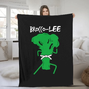 Discover Kung Fu BroccoLee Broccoli Fleece Blankets
