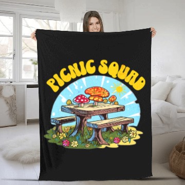 Discover Picnic Squad Picnic Table Picnic Birthday Party Summer 3 Fleece Blankets