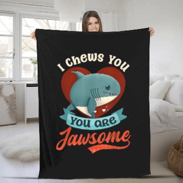 Discover Ocean Shark I Chews You Shark Valentines Day 2 Fleece Blankets