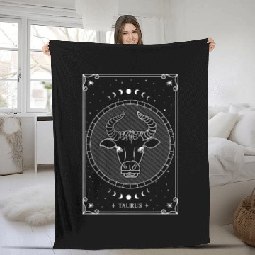 Discover Taurus Zodiac Sign Tarot Card Astrology Horoscope Mystical 1 Fleece Blankets