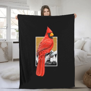 Discover Red Cardinal Bird Watcher Bird Watching vintages Nature Bird 1 Fleece Blankets
