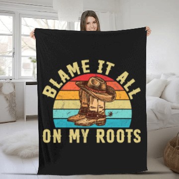 Discover Country Music Blame It All On My Roots Fleece Blankets