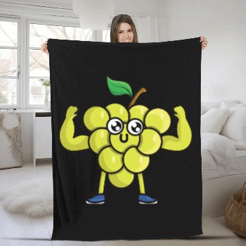 Discover Veggie power exercising grape fun grape grape 1 Fleece Blankets