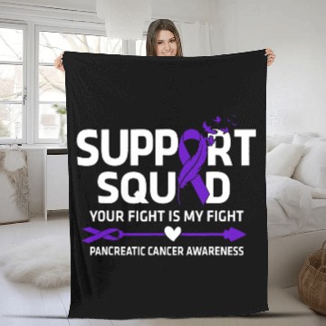 Discover Pancreatic Warrior Support Squad Pancreatic Cancer Awareness 5 Fleece Blankets