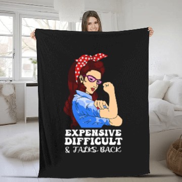 Discover Womens Expensive Difficult And Talks Back funny mothers day quote Fleece Blankets