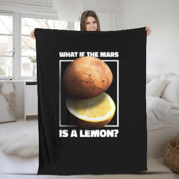 Discover What If The Mars Is A Lemon Galaxy Planet Meme Fleece Blankets