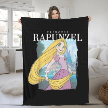 Discover Disney Tangled Princess Rapunzel Distressed Portrait Baseball Tees Fleece Blankets