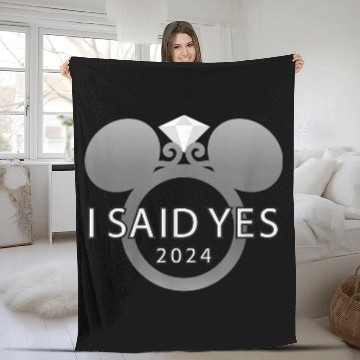 Discover Disney I Said Yes 2024 Engagement Ring Proposal Mickey Fleece Blankets