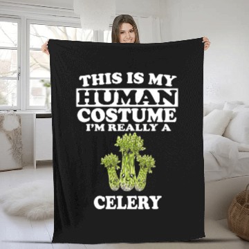 Discover This Is My Human Costume Im Really A Celery Vegetable Fleece Blankets