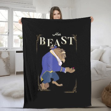 Discover disney beauty beast her beast Fleece Blankets