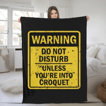 Discover Funny Croquet Joke Meme For Men Women Fleece Blankets