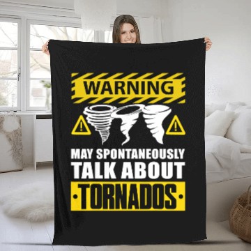 Discover Tornado Funny Storm Chasing Extreme weather Meteorologist Fleece Blankets