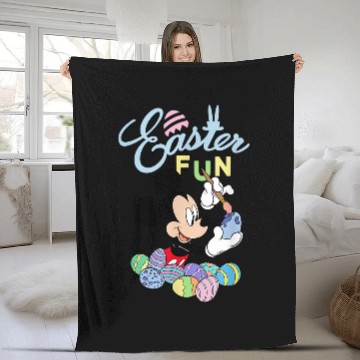 Discover Disney Mickey Mouse Easter Fun Painting Eggs 3D Fleece Blankets