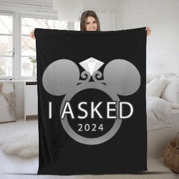 Discover Disney I Asked 2024 Engagement Ring Proposal Mickey Fleece Blankets