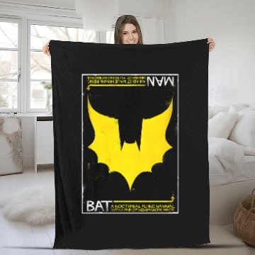Discover WB100 DC Comics Batman Classic Distressed Bat Info Card Fleece Blankets