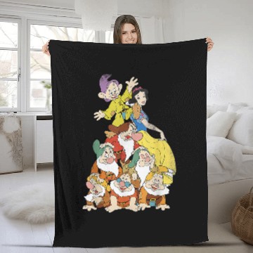 Discover Disney Snow White Seven Dwarf Stack Graphic Baseball Tees Fleece Blankets