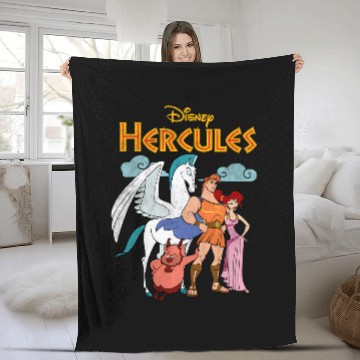 Discover Disney Hercules Classic Group Shot Vintage Baseball Tees Fleece Blankets