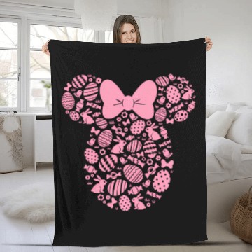 Discover Disney Minnie Mouse Pink Easter Fleece Blankets