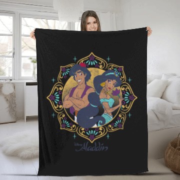 Discover Disney Aladdin Jasmine & Aladdin Circle Portrait Fleece Blankets