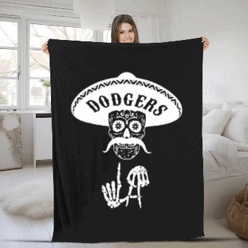 Discover Skull Dodgers Fleece Blankets