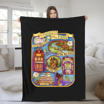 Discover Disney Princess And The Frog Group Shot Large Map Baseball Tees Fleece Blankets