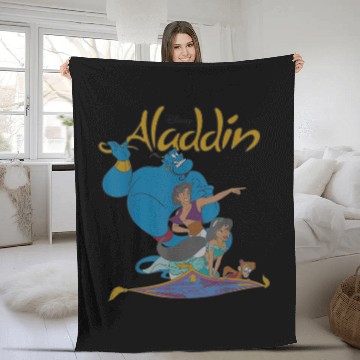 Discover Disney Aladdin  Group Shot Logo Fleece Blankets