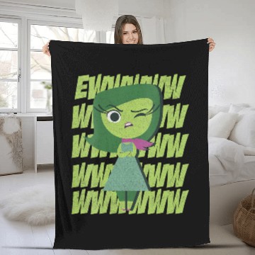 Discover Disney Pixar Inside Out Disgust Ewww Retro Text Stack V-Neck Fleece Blankets