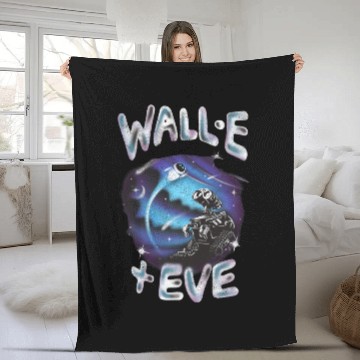 Discover Disney Pixar WALL-E Airbrush WALL-E And EVE Space Love Fleece Blankets