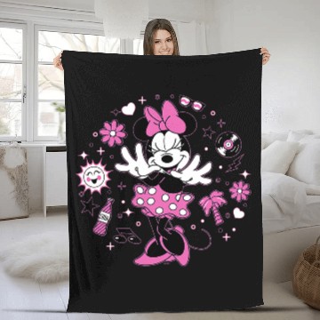 Discover Disney Minnie Mouse Retro Vinyl Summer Fleece Blankets