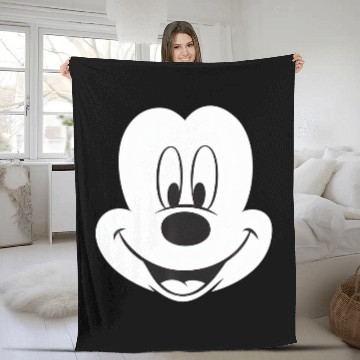 Discover Disney Winking Mickey Mouse Face Large Icon Baseball Tees Fleece Blankets