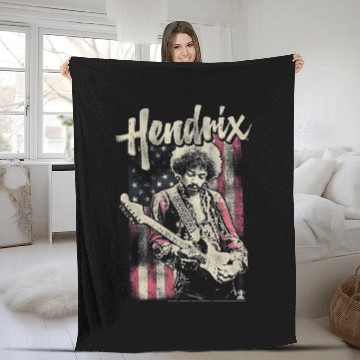 Discover Jimi Hendrix Flag Fleece Blankets