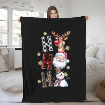 Discover Disney Christmas - Hohoho - Deer Santa - Olaf The Snowman Baseball Tees Fleece Blankets