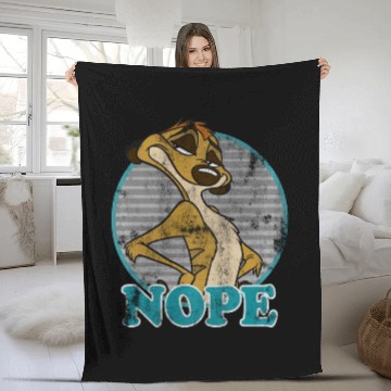 Discover disney lion king timon nope striped circle Fleece Blankets
