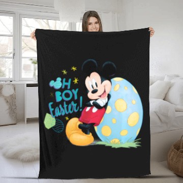 Discover Disney Mickey Oh Boy Easter Baseball Tees Fleece Blankets
