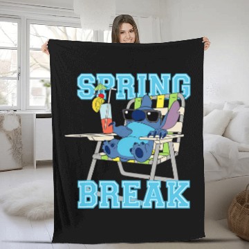 Discover Disney Stitch Beach Chair Chill Spring Break Fleece Blankets