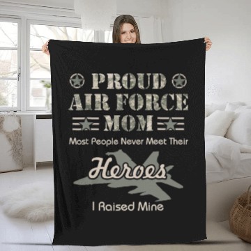 Discover Proud Air Force Mom Fleece Blankets